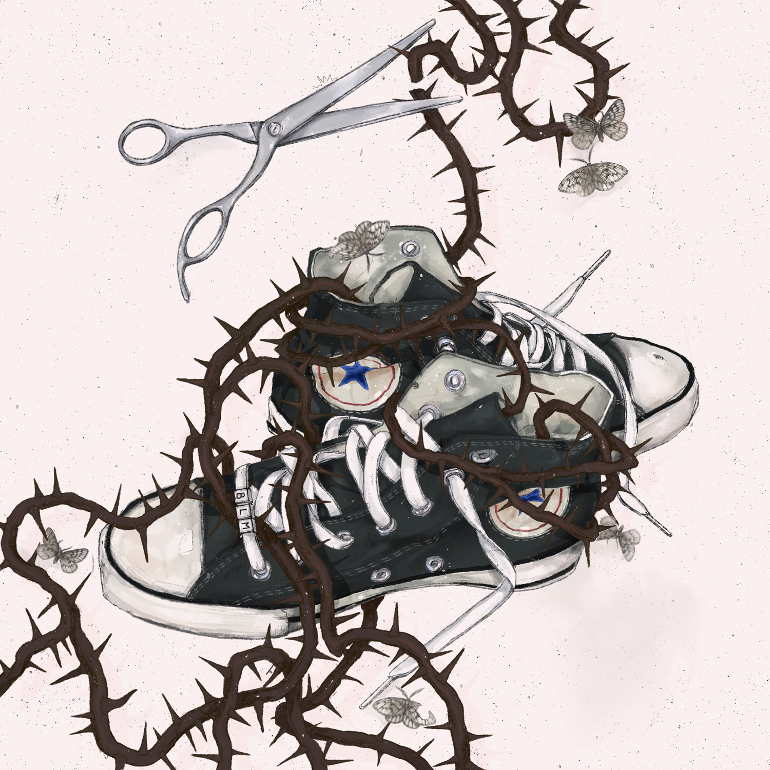 Illustration of my shoes from 2020. Featured in SAPP zines 'Mixtape' issue.