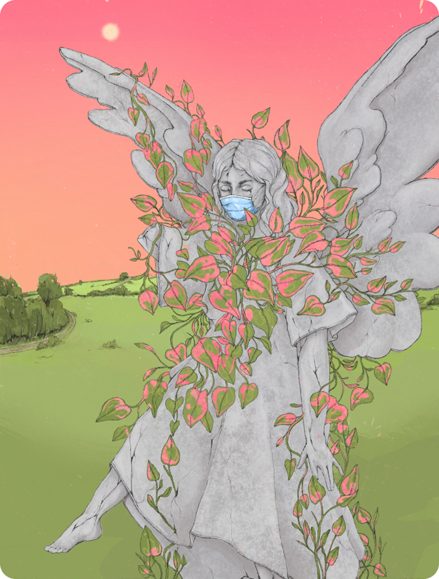 Cover illustration for the Capilano Courier about how environmentalism during Covid19