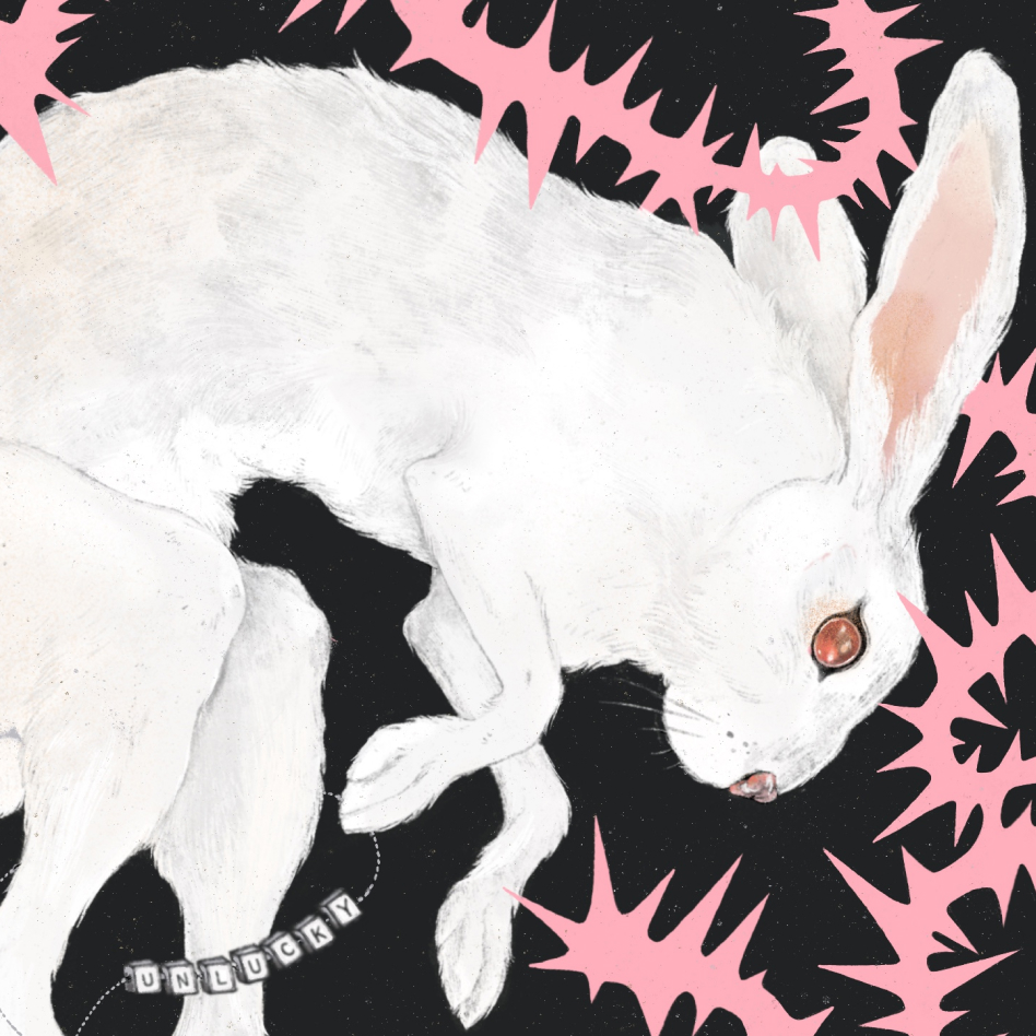 Unlucky rabbit illustration I did for fun