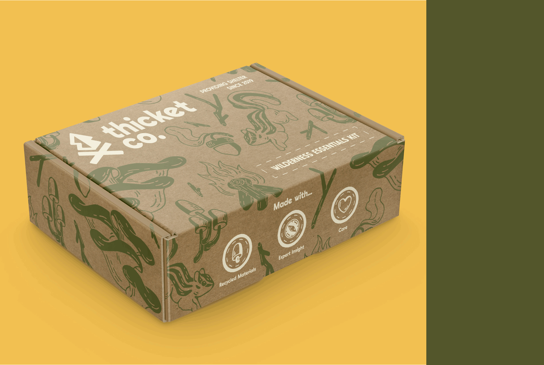 The Wilderness Essentials Kit packaging from Thicket Co.